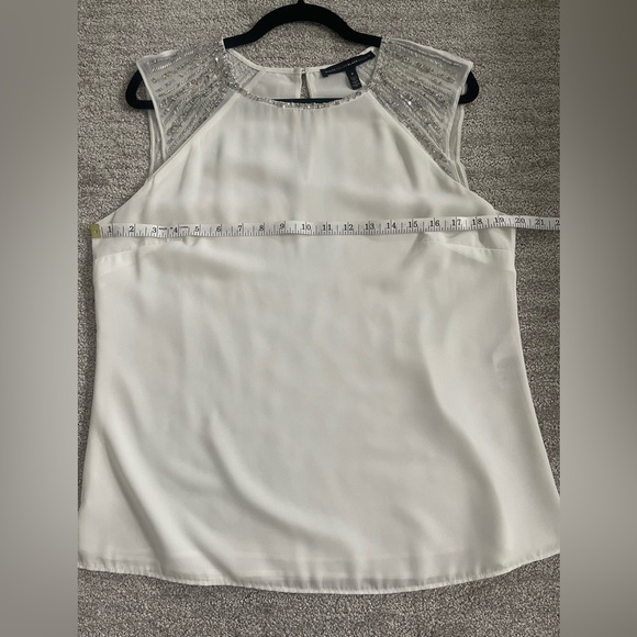 White House Black Market beaded cap sleeve blouse - Picture 5 of 9